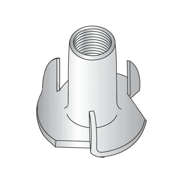 Newport Fasteners T-Nut, 3 Prongs, #8-32, 18-8 Stainless Steel, 1/4 in Barrel Ht, 5000 PK 105807-BR-5000 - main